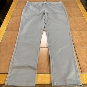 Thom Aaron Men's Performance Dress Pants 36 x 30 Light Gray Stretch Cotton